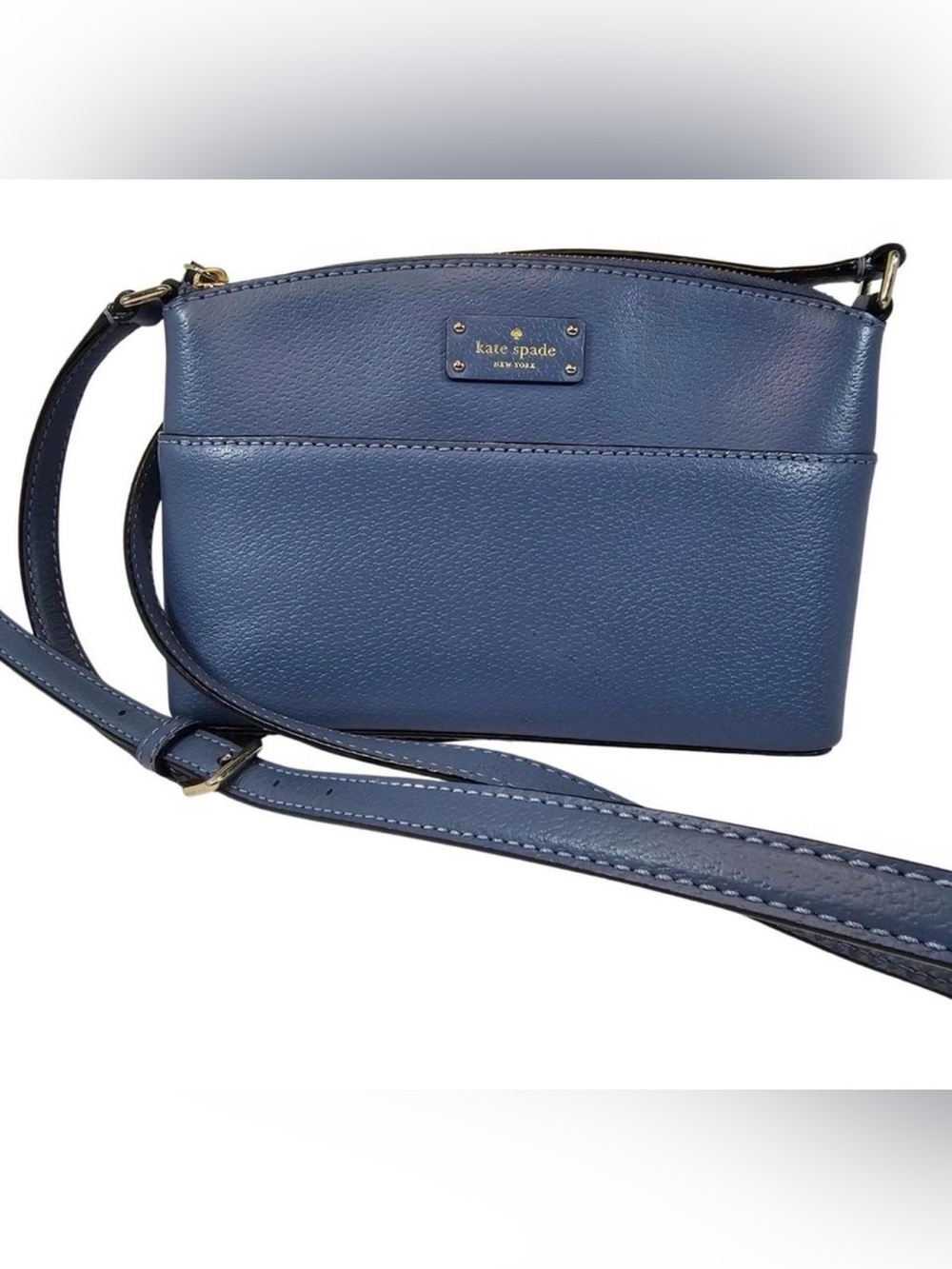 kate spade blue pebbled leather crossbody